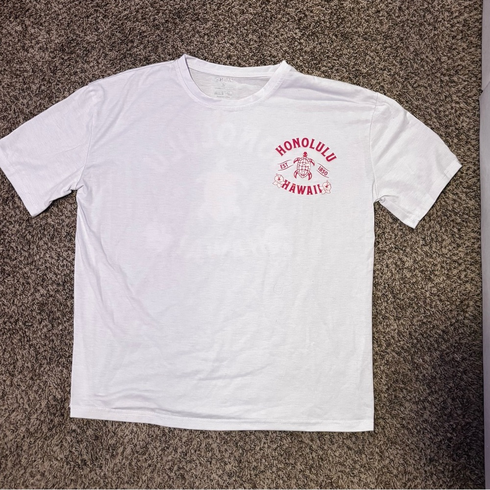 SHEIN White Tee with Red Print